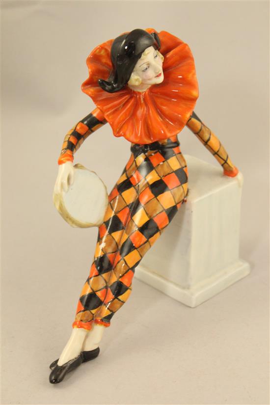 A rare Wade Art Deco enamelled porcelain figure of Anita, c.1938, 16cm